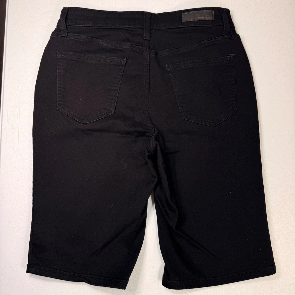 DKNY Jeans Black Denim Bermuda Shorts Long Jean Shorts Size 8 Streetwear Y2K